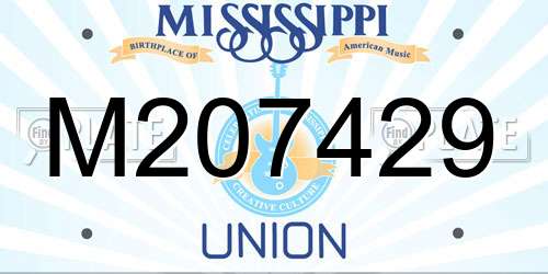 M207429 Mississippi License Plate