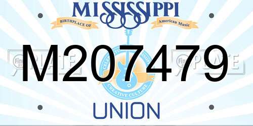 M207479 Mississippi License Plate