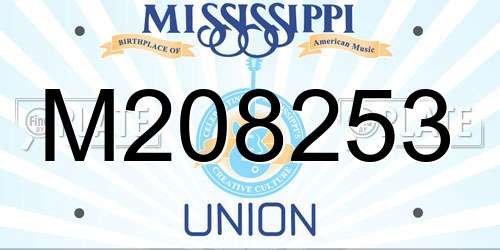 M208253 Mississippi License Plate