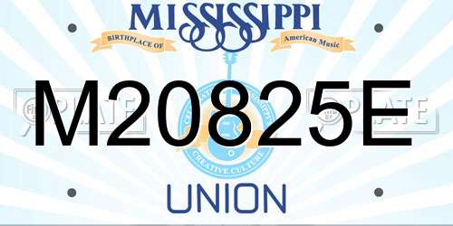 M20825E Mississippi License Plate