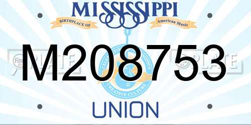 M208753 Mississippi License Plate