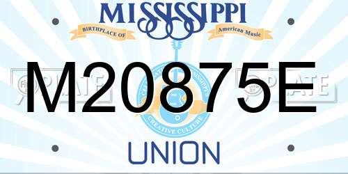 M20875E Mississippi License Plate