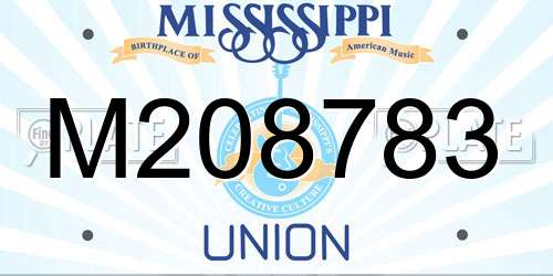M208783 Mississippi License Plate