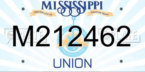 M212462 Mississippi License Plate