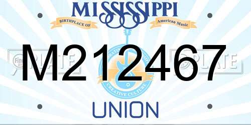 M212467 Mississippi License Plate
