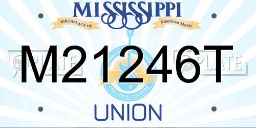 M21246T Mississippi License Plate