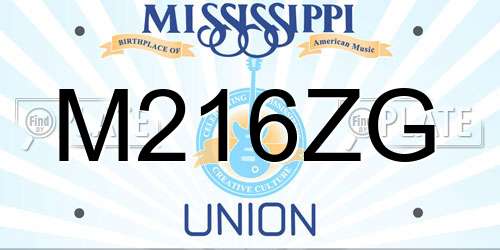 M216ZG Mississippi License Plate