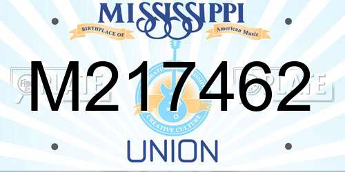 M217462 Mississippi License Plate