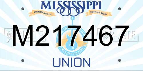 M217467 Mississippi License Plate