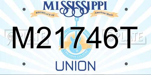 M21746T Mississippi License Plate