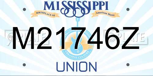 M21746Z Mississippi License Plate