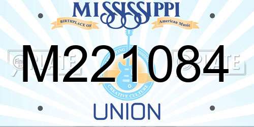 M221084 Mississippi License Plate