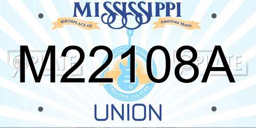 M22108A Mississippi License Plate