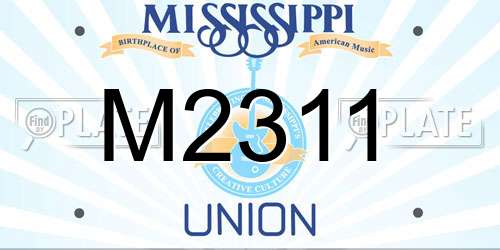 M2311 Mississippi License Plate