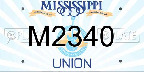 M2340 Mississippi License Plate