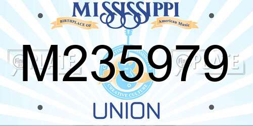 M235979 Mississippi License Plate