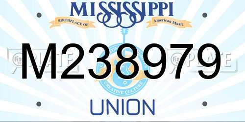 M238979 Mississippi License Plate