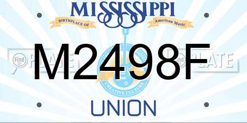 M2498F Mississippi License Plate