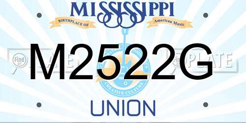 M2522G Mississippi License Plate