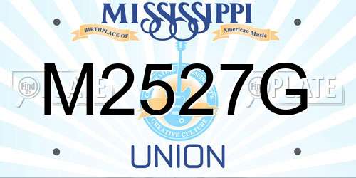 M2527G Mississippi License Plate