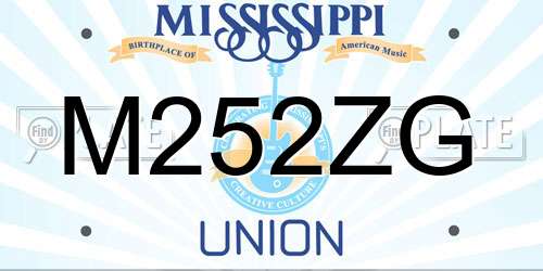 M252ZG Mississippi License Plate