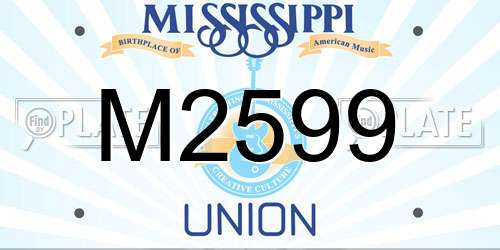 M2599 Mississippi License Plate