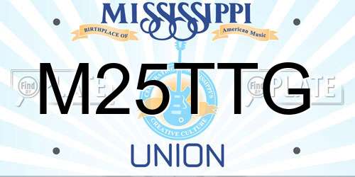 M25TTG Mississippi License Plate