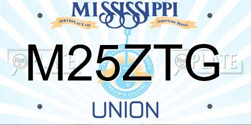 M25ZTG Mississippi License Plate