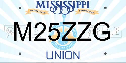 M25ZZG Mississippi License Plate