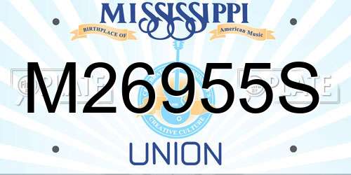 M26955S Mississippi License Plate