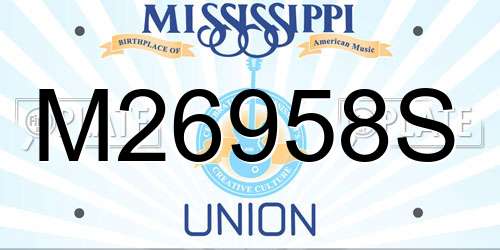 M26958S Mississippi License Plate
