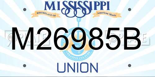M26985B Mississippi License Plate