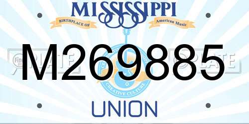 M269885 Mississippi License Plate