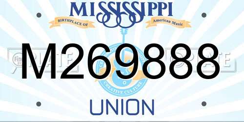 M269888 Mississippi License Plate