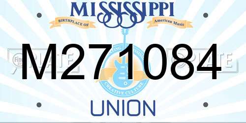 M271084 Mississippi License Plate