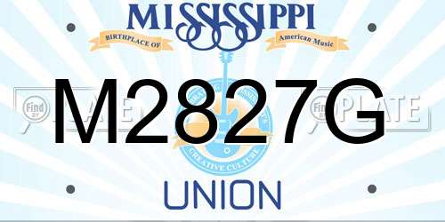 M2827G Mississippi License Plate