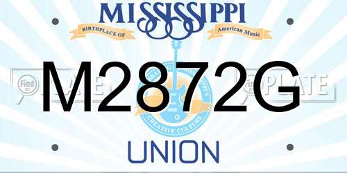 M2872G Mississippi License Plate