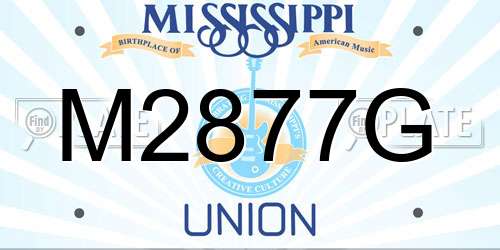 M2877G Mississippi License Plate