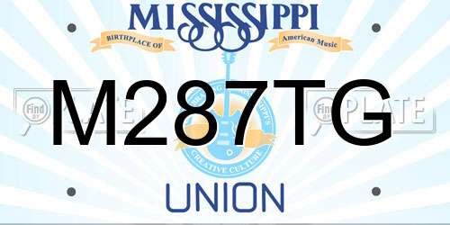 M287TG Mississippi License Plate