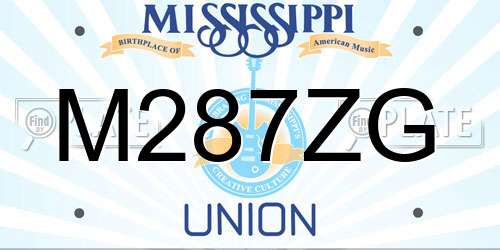M287ZG Mississippi License Plate