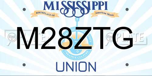 M28ZTG Mississippi License Plate