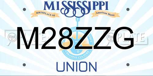 M28ZZG Mississippi License Plate