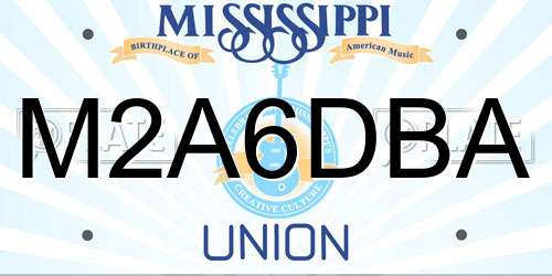 M2A6DBA Mississippi License Plate