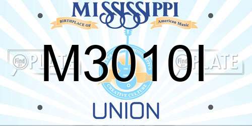 M3010I Mississippi License Plate