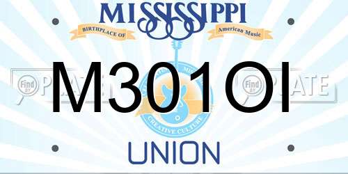M301OI Mississippi License Plate