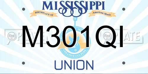 M301QI Mississippi License Plate
