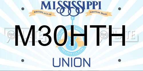 M30HTH Mississippi License Plate