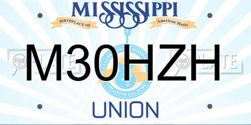 M30HZH Mississippi License Plate