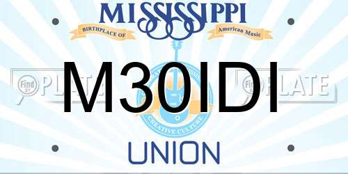 M30IDI Mississippi License Plate
