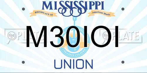 M30IOI Mississippi License Plate